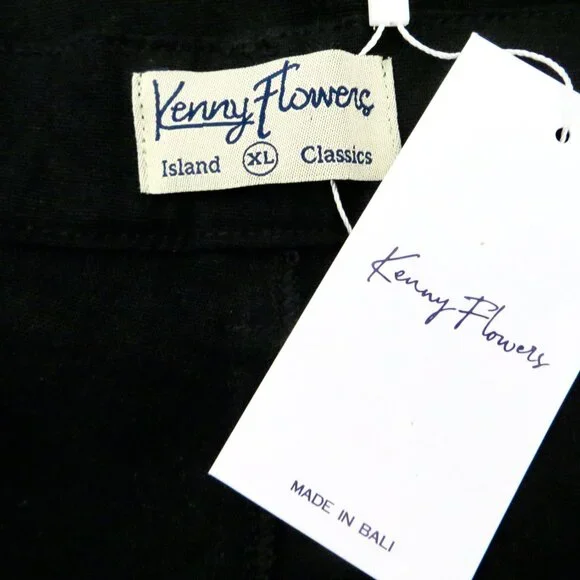 NEW! Kenny Flowers The Mykonos Linen Vacation Pants Black SZ XL, XXL